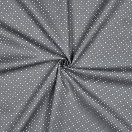 Cotton - dots grey / white