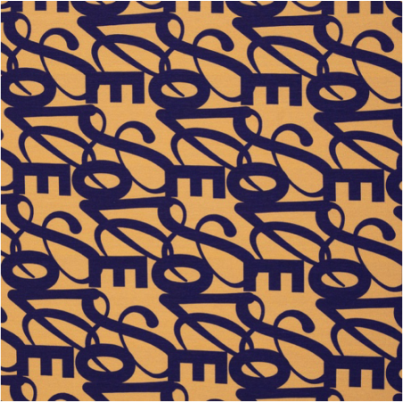 Modal French Terry - Love by ki-ba-doo lettering mustard