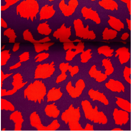 Viscose tissée - Love by ki-ba-doo Leo violet/orange