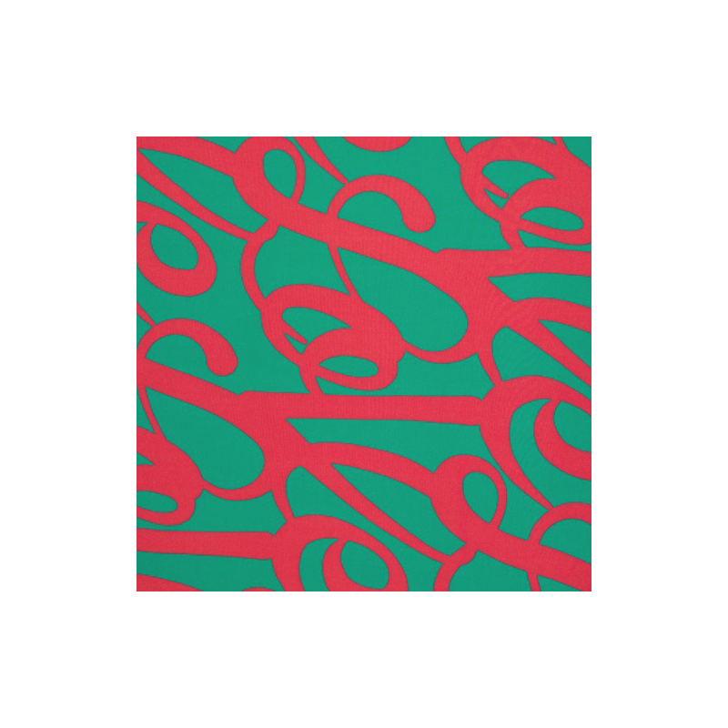 viscose - tissu tissé Love by ki-ba-doo lettrage turquoise/rose