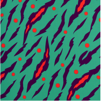 Tissu viscose tissé Love by ki-ba-doo rayures tigrées turquoise/violet