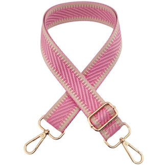 Fertiger Taschengurt - Chevron pink / beige