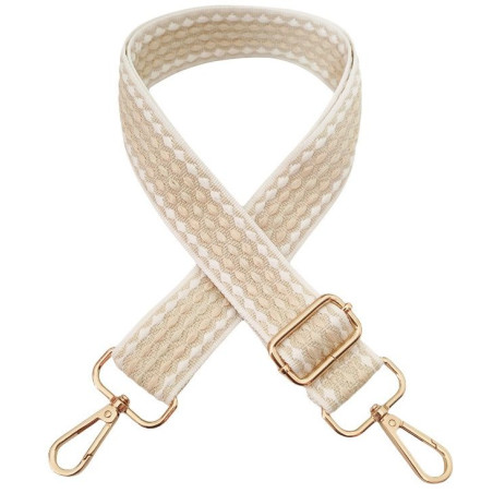 Bandoulière de sac finie - Dotlines beige clair