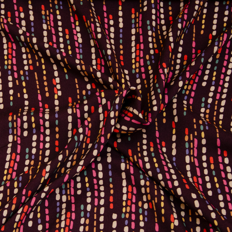 viscose - Hilco woven fabric Jasna dots Bordeaux