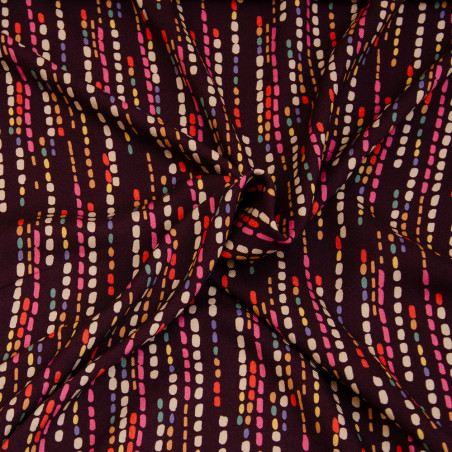 viscose - Hilco woven fabric Jasna dots Bordeaux