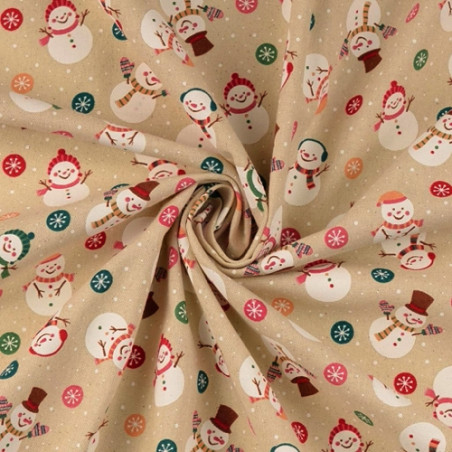 Canvas - Snowmen beige