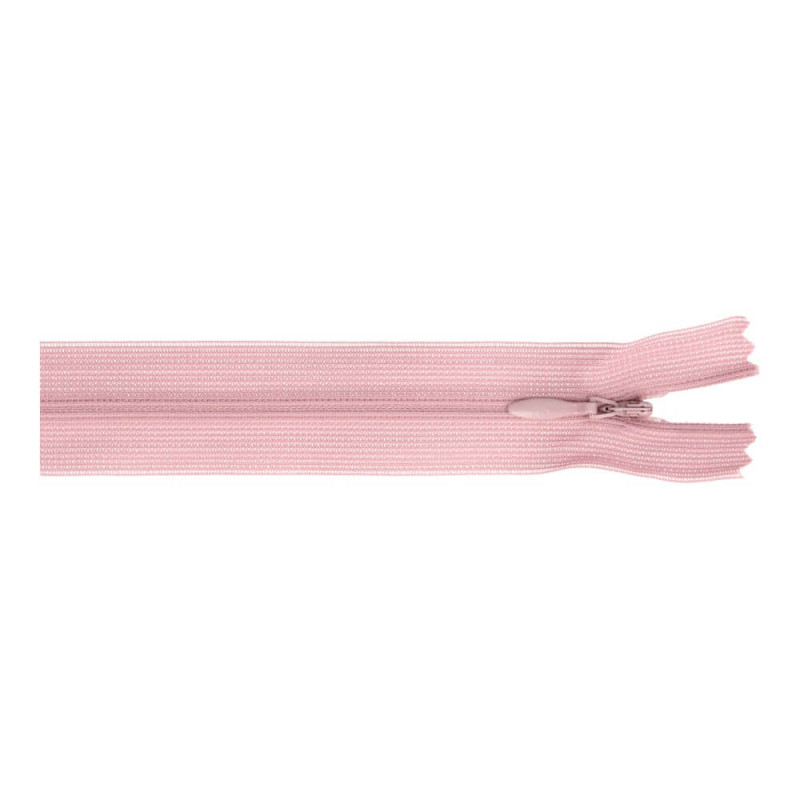 Fermeture éclair invisible - 60 cm - rose poudré (126)