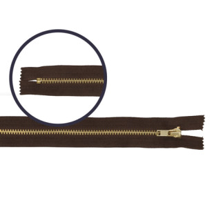 Trouser zipper 12cm gold brown (570)