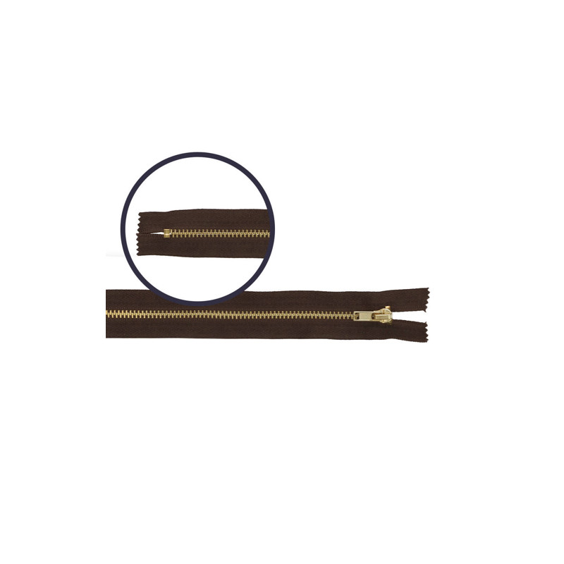 Trouser zipper 12cm gold brown (570)