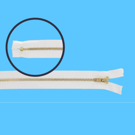 Trouser zipper 12cm gold white (501)