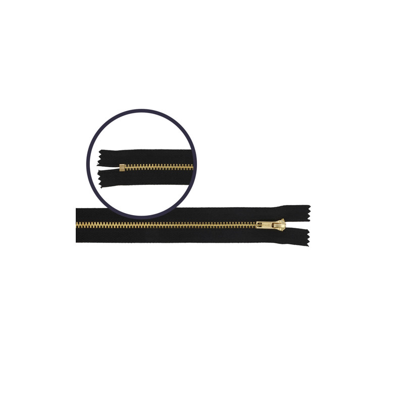 Hosen Reissverschluss 12cm gold schwarz (580)