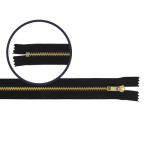 Hosen Reissverschluss 12cm gold schwarz (580)