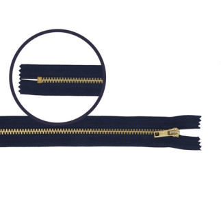 Fermeture éclair pour pantalon 12 cm or bleu marine (560)