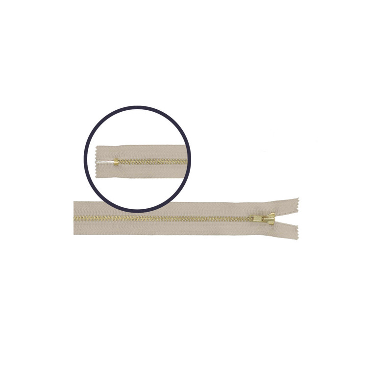 Trouser zipper 12cm gold light beige (572)
