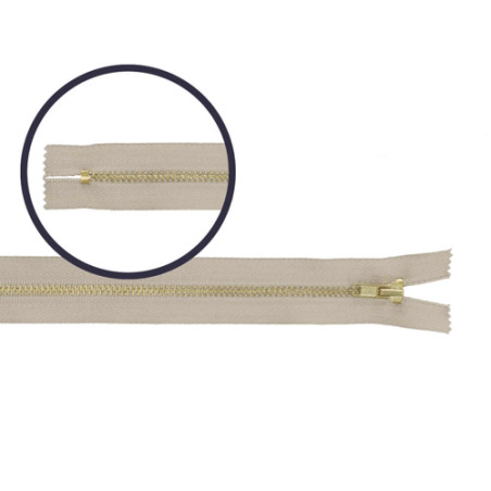 Trouser zipper 12cm gold light beige (572)