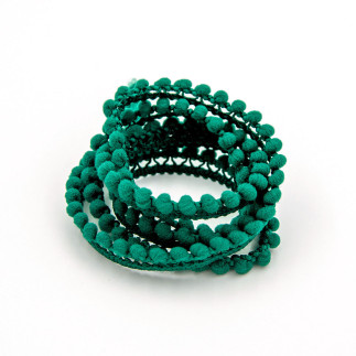 Garniture à pompons - 6 mm vert foncé (UK28)