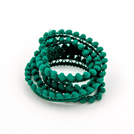 Garniture à pompons - 6 mm vert foncé (UK28)