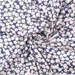 Cotton - flowers navy