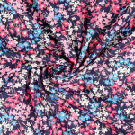 coton tissé - Champ de fleurs marine