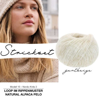 Strickset - Loop Alpaca Pelo - black beige