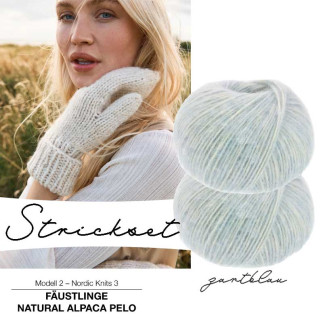 Strickset - Fäustlinge Alpaca Pelo - zartblau