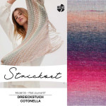 Strickset - Dreieckstuch Cotonella - pink / anthrazit