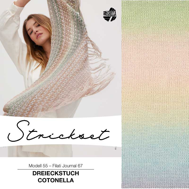 Strickset - Dreieckstuch Cotonella - pastellgrün