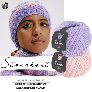 Strickset - Mütze Flamy - rosa / flieder