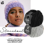 Strickset - Mütze Flamy - grau / schwarz