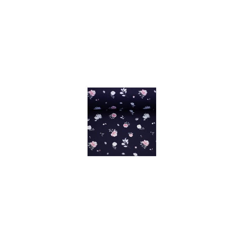 Coton - Roses petites marines Coton - Roses petites marines