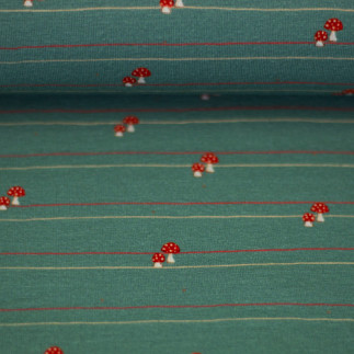Jersey - Pilzhausen mushroom stripes light petrol by Eda & Mo