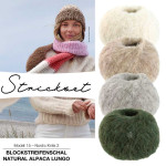Strickset - Blockstreifenschal Natural Alpaca Lungo Strickset - Blockstreifenschal Natural Alpaca Lungo