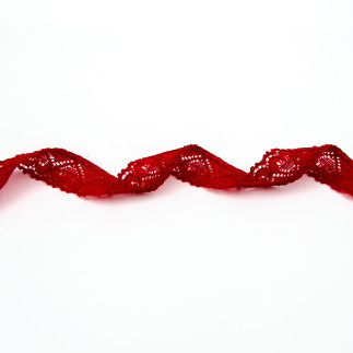 Lacet élastique 15 mm - cœur rouge