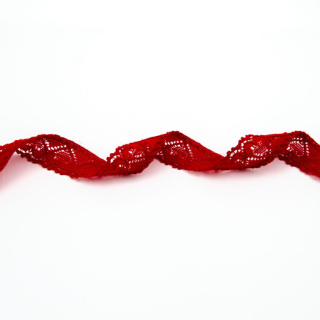 Lacet élastique 15 mm - cœur rouge