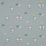 Cotton popline - Glitter Sweet Mouse smoky mint