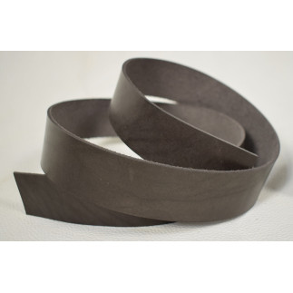 Leather strap - 30mm dark brown natural 120cm