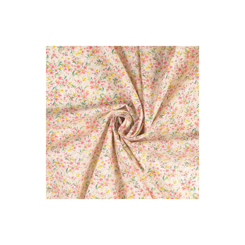 Cotton - Flower Meadow Off-White