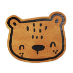 XXL synthetic leather label - bear brown "iron-on"
