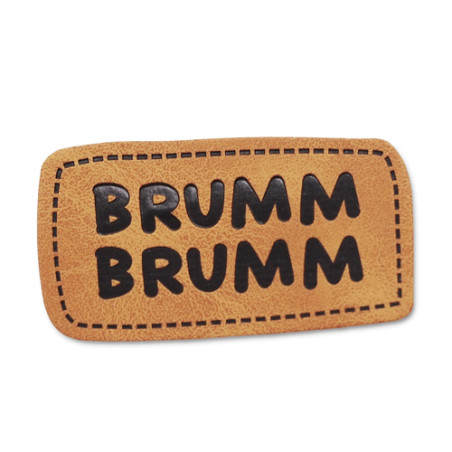 XL artificial leather label - Winnie the Pooh brown