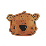 XL synthetic leather label - beaver brown XL synthetic leather label - beaver brown