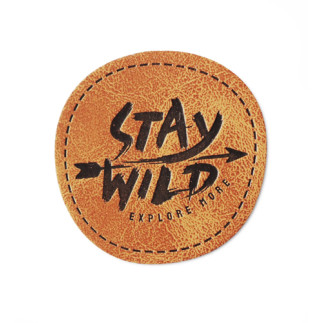 XL Kunstlederlabel - Stay wild braun