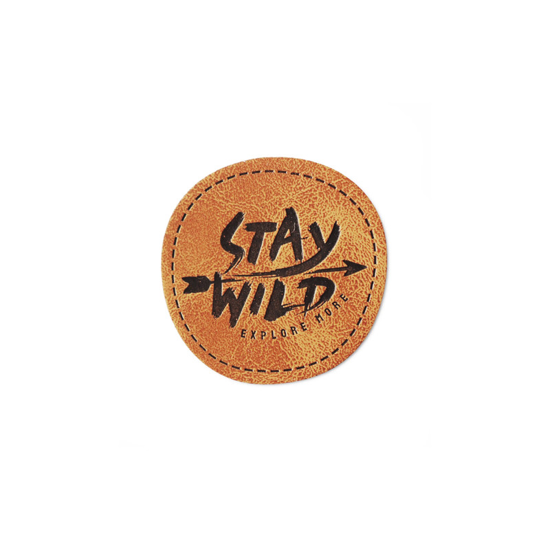 XL Kunstlederlabel - Stay wild braun