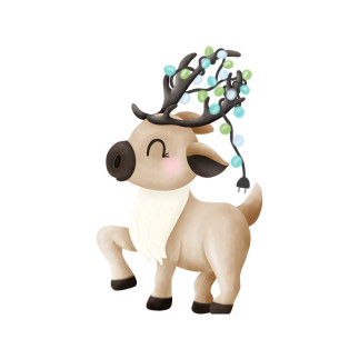 Iron-on transfers - Mrs Mint Design - Reindeer with fairy lights