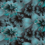 Alpenfleece - Flowers blau