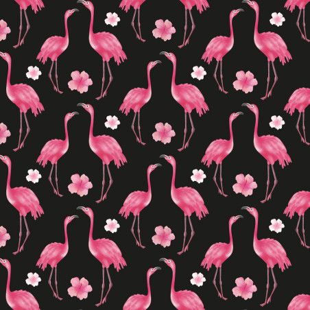 Cotton - Mrs Mint Design - Aloha Flamingo midnight blue