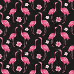 Baumwolle - Mrs Mint Design - Aloha Flamingo nachtblau