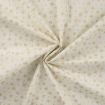 Cotton - Christmas Snowflakes gold on ecru