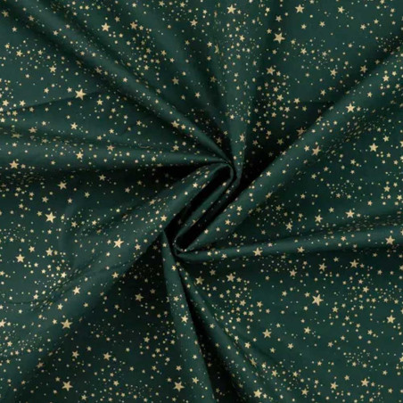 Cotton - Christmas star mix gold on army