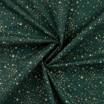 coton tissé - Mélange d'étoiles de Noël dorées sur fond militaire coton tissé - Mélange d'étoiles de Noël dorées sur fond militaire