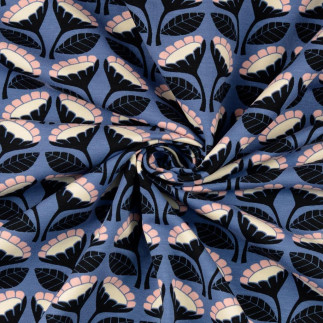 French Terry - Tulips blue-purple